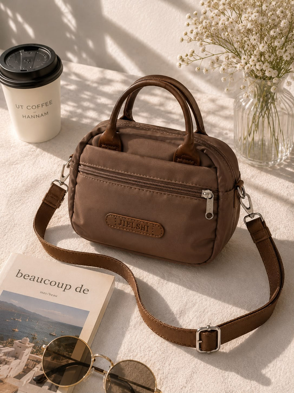 Brown cross body