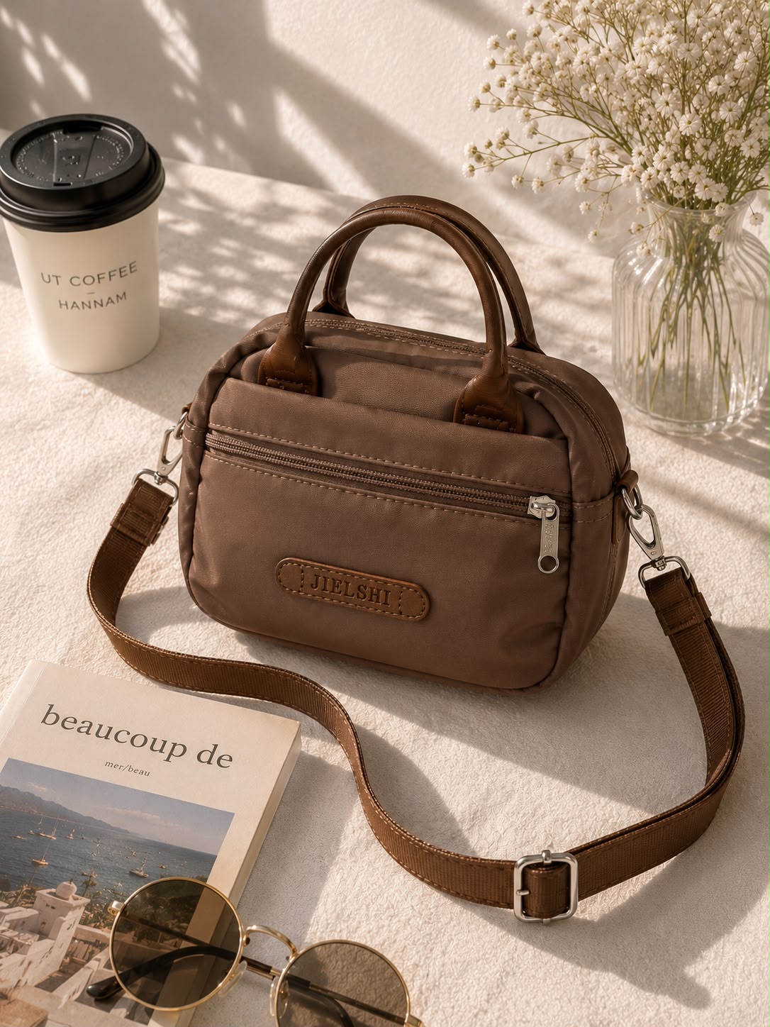 Brown cross body