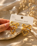 Bow Heart Studs