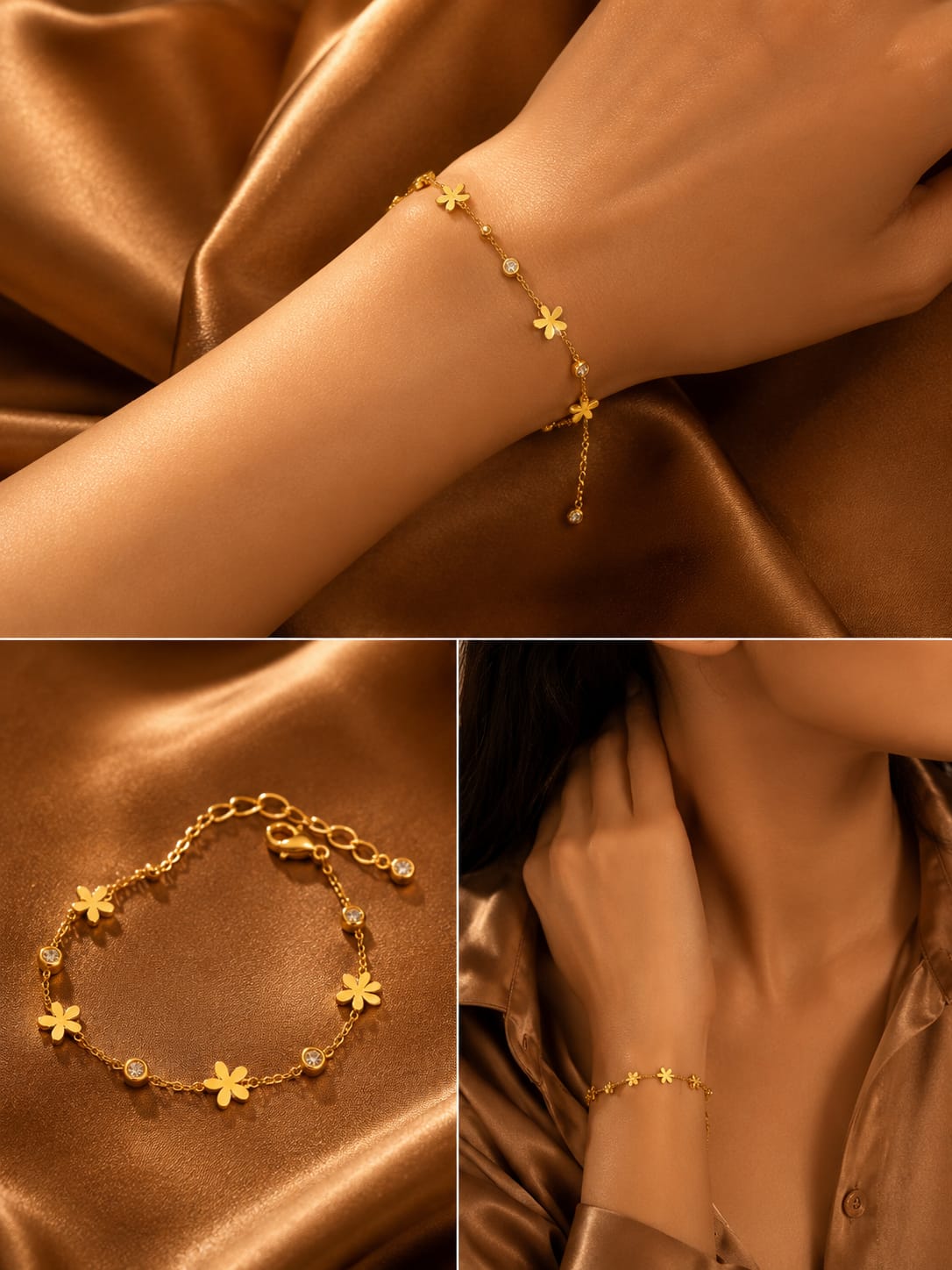 Flower dot braclet